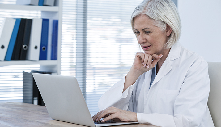 Woman using laptop