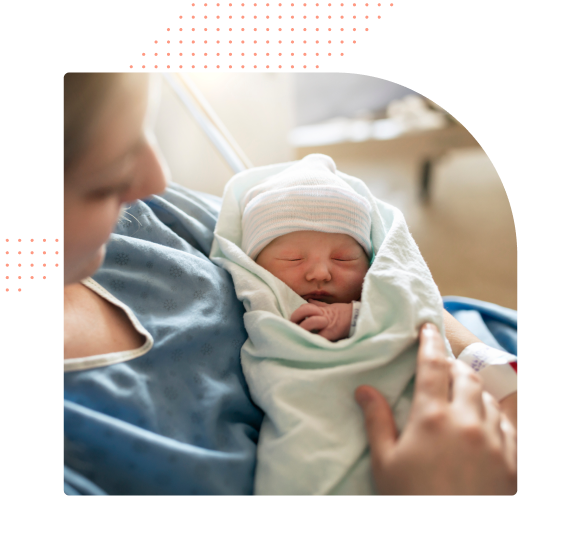 Newborn and mother together